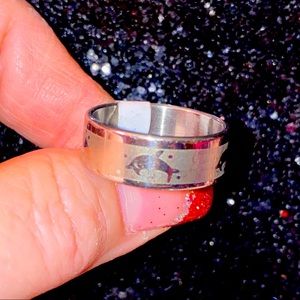 Stainless Steel Unisex Band Ring with dolphins sz